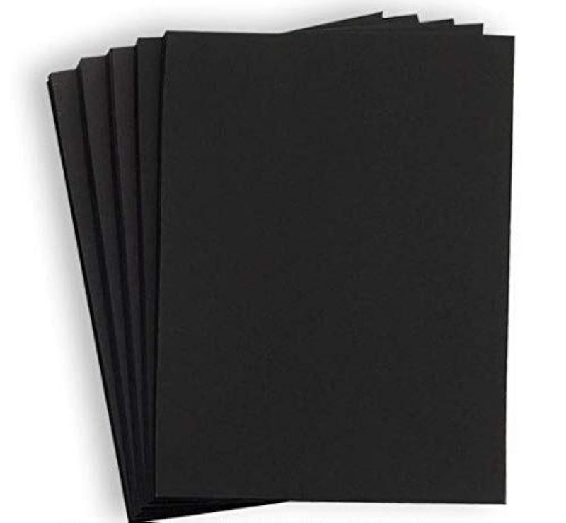 Hamilco Black Colored Cardstock Paper - 8 1/2 x 11" 65 lb Cover Card Stock - 50 Pack - Image 1